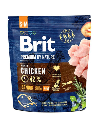 BRIT Premium By Nature Chicken Senior Small Medium S+M 1kg