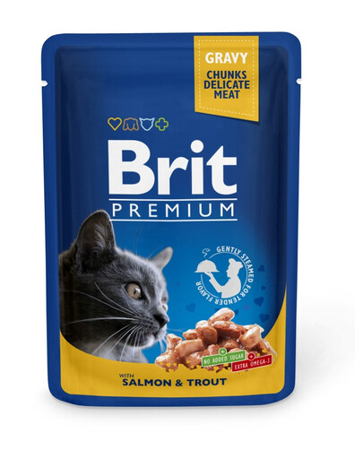 BRIT Premium Cat Adult Salmon and Trout 24 x 100g