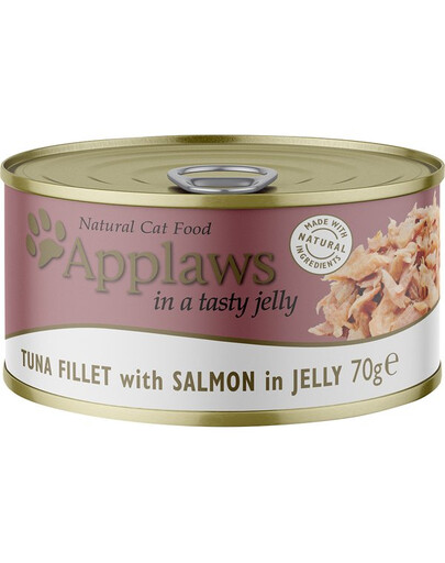 APPLAWS Cat Tin Tuna & Salmon in Jelly Tin 6x70g tonno e salmone in gelatina