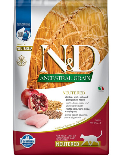 FARMINA N&D Low Grain chicken & pomegranate neutered 5 kg