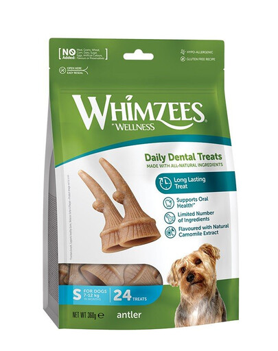 WHIMZEES Wege Snack dentale a forma di corno S 24 pz.
