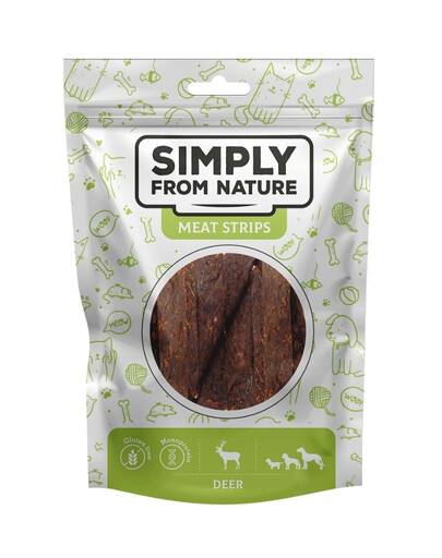 SIMPLY FROM NATURE Meat Strips Strisce di carne di cervo per cani 80g