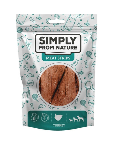 SIMPLY FROM NATURE Meat Strips Strisce di carne di tacchino per cani 80g