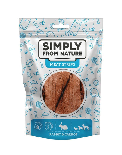 SIMPLY FROM NATURE Meat Strips Strisce di carne con coniglio e carote per cani 80g