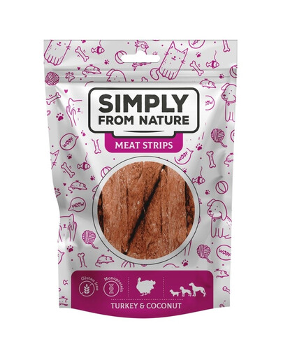SIMPLY FROM NATURE Meat Strips Straccetti di carne con tacchino e cocco per cani 80g