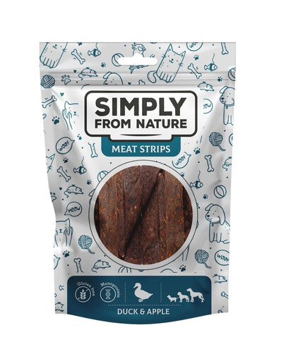SIMPLY FROM NATURE Meat Strips Straccetti di carne con anatra e mela per cani 80g