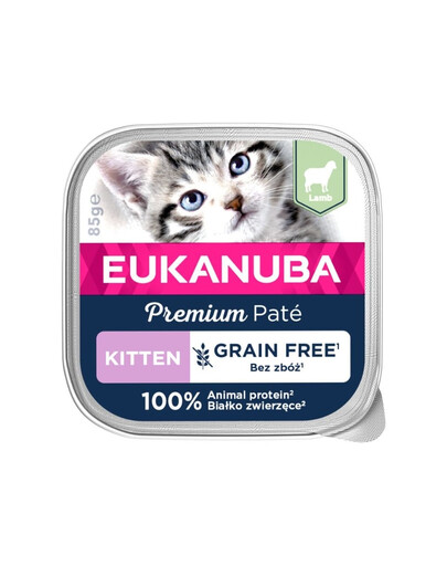 EUKANUBA Grain Free Kitten Paté per gattini agnello 85g