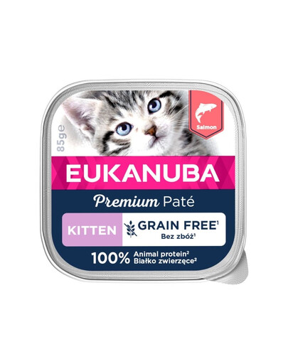 EUKANUBA Grain Free Kitten Paté per gattini salmone 85g
