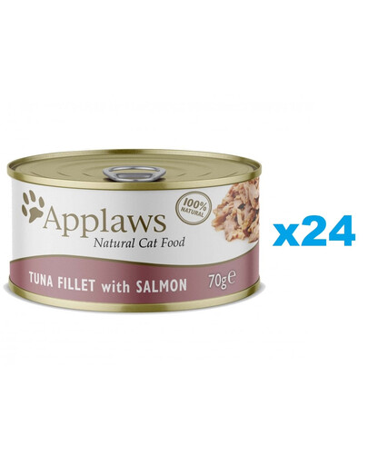 APPLAWS Cat Filetto di tonno con salmone in brodo 24 x 70g