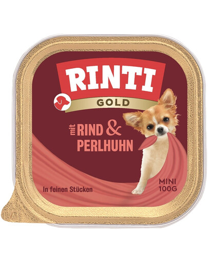 RINTI Gold Beef&Guinea fowl Mini manzo e faraona in vaschetta 100 g