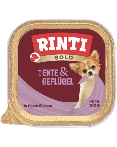 RINTI Gold Duck&Poultry Mini anatra e pollame in vaschetta 100 g