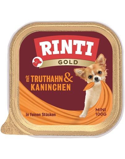 RINTI Gold Turkey&Rabbit Mini tacchino e coniglio in vaschetta 100g