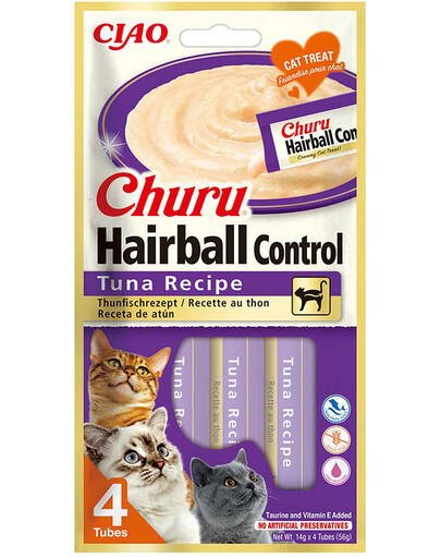 INABA Churu Hairball Tuna 4x14 g snack contro boli di pelo con tonno
