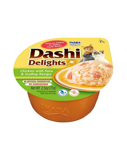 INABA Cat Dashi Delights Pollo, tonno e capesante 70g