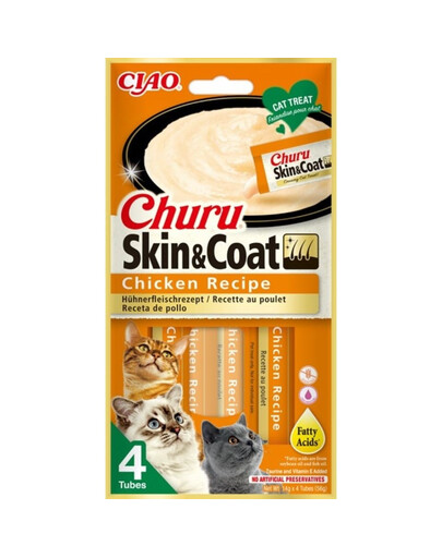 INABA Churu Skin&Coat 4x14g con pollo per gatti