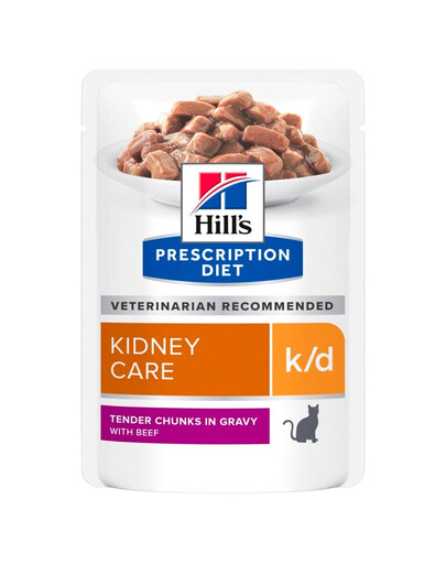 HILL'S Prescription Diet Feline k/d con manzo in bustina 12x85 g