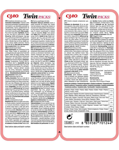 INABA Twin Tonno con pollo in brodo per gatti 2x40 g