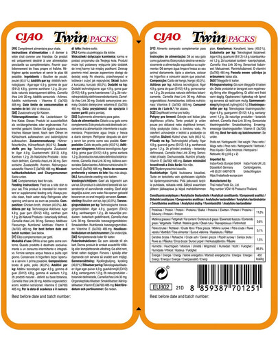 INABA Twin Pollo in brodo per gatti 2x40 g