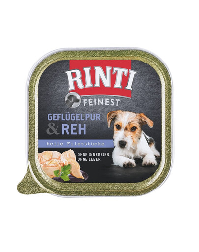 RINTI Feinest Poultry Pure&Deer vaschetta pollame e cervo 150g