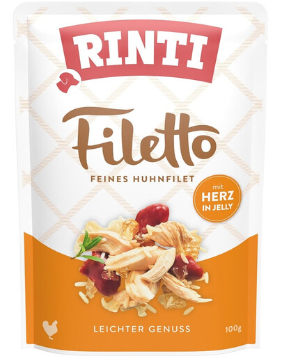 RINTI Filetto in Jelly Chicken&Poultry hearts bustina di cuori di pollo e pollame in gelatina 100g