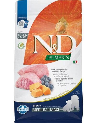 FARMINA N&D Pumpkin Lamb & Blueberry Puppy Medium & Maxi 2.5 kg