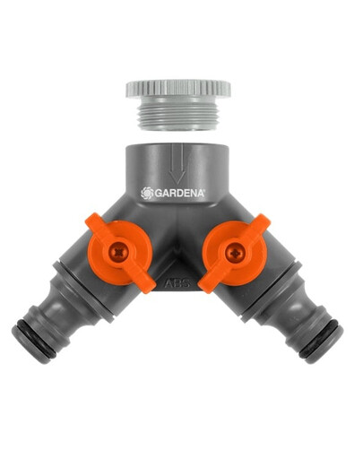 GARDENA OGS valvola doppia con filettatura da 1" e adattatore da 3/4"