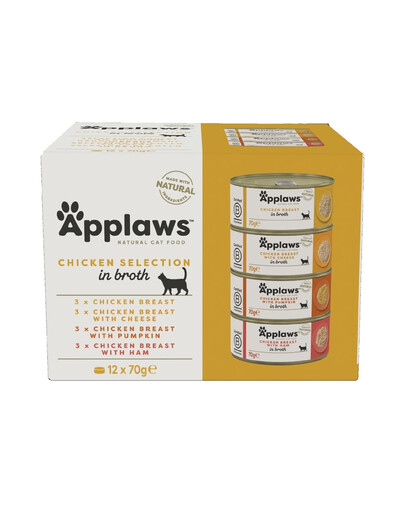 APPLAWS Collection cibo umido per gatti mix di sapori di pollo 12x70g