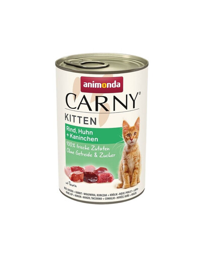 ANIMONDA Carny Kitten Beef&Chicken&Rabbit 400 g manzo, pollo e coniglio per gattini
