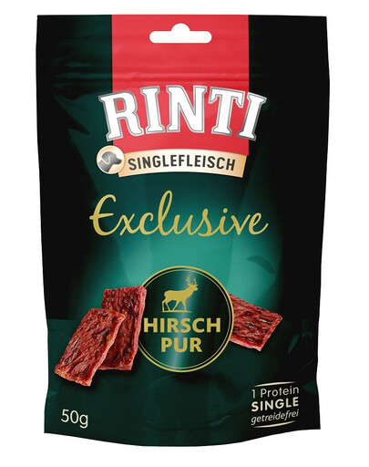 RINTI Singlefleisch Exclusive Snack Venison snack per cani con carne di cervo 50g