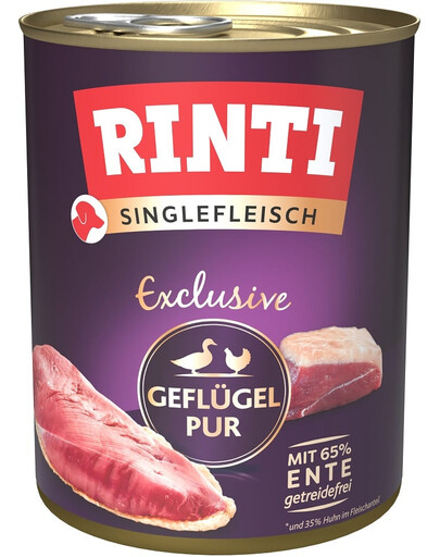 RINTI Singlefleisch Exclusive Poultry Pure alimento monoproteico pollame 800g