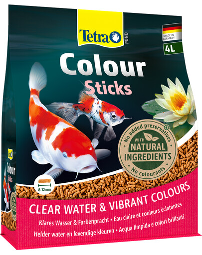 TETRA Pond Colour Sticks 4l Mangime completo per pesci da laghetto dai colori brillanti