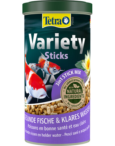 TETRA Pond Variety Sticks 1l Mix completo per pesci da laghetto a base di tre diversi tipi di stick