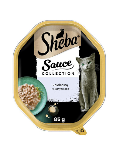 SHEBA Sauce Collection in vaschetta 85g cibo umido completo per gatti adulti bocconcini di vitello in salsa