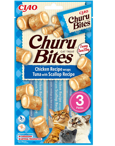 INABA Churu Bites Chicken tuna&scallop wrap 3x10g