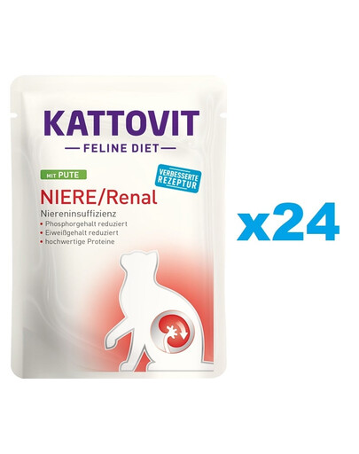 KATTOVIT Feline Diet Niere/Renal con tacchino 24 x 85 g