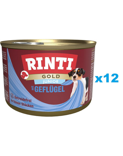 RINTI Gold Junior Poultry Mini Pollame per cuccioli di razza piccola 12x185 g