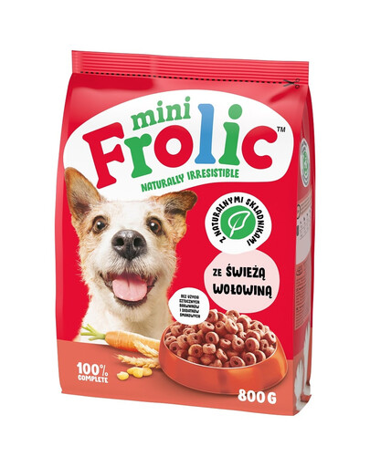 FROLIC Mini Naturally Irresistible 800 g cibo semi-umido per cani di piccola taglia con carne di manzo fresca