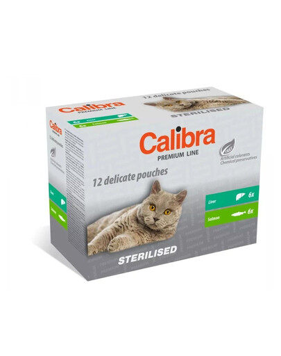 CALIBRA Cat Premium Line Sterilised Multipack 12 x 100g bustine per gatti sterilizzati