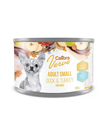 CALIBRA Dog Verve GF Adult Small Duck&Turkey 200g Alimento umido senza cereali con anatra e tacchino per cani di piccola taglia