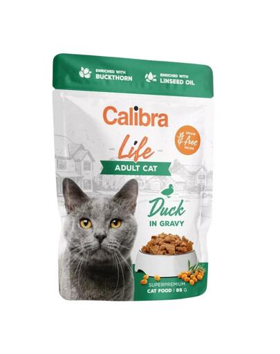CALIBRA Cat Life Pouch Adult Duck in gravy 85 g anatra in salsa per gatti