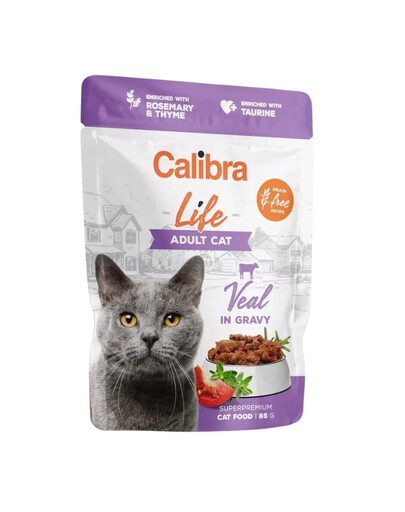 CALIBRA Cat Life pouch Adult Veal in gravy 85g vitello in salsa per gatti