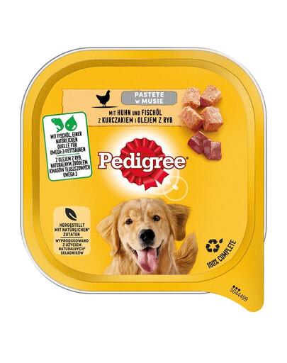 PEDIGREE Adult 10x300 g cibo umido per cani con mousse di pollo e olio di pesce