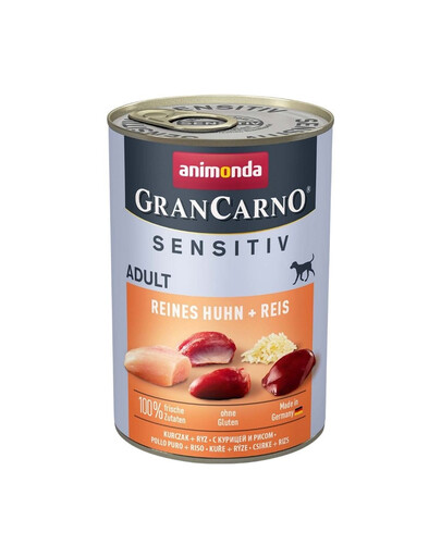 ANIMONDA GranCarno Sensitiv Pure Chicken&Rice 400 g con pollo e riso per cani adulti sensibili