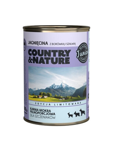 COUNTRY&NATURE Junior alimento senza cereali con agnello per cuccioli 400 g