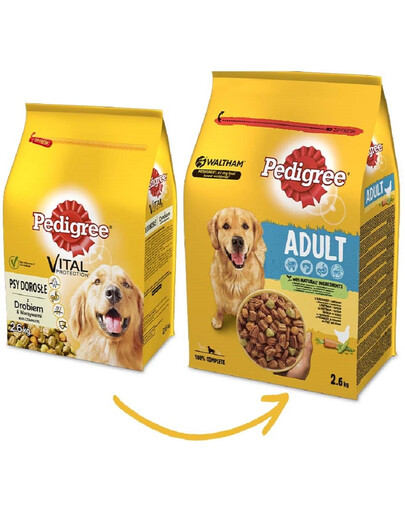 PEDIGREE Adult 3x2,6 kg con pollo e verdure alimento secco completo per cani adulti
