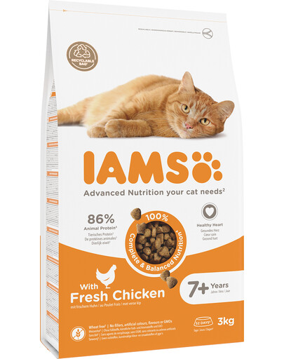 IAMS for Vitality alimento per gatti anziani con pollo fresco 3 kg