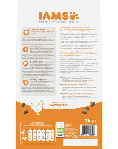 IAMS for Vitality alimento per gatti anziani con pollo fresco 3 kg