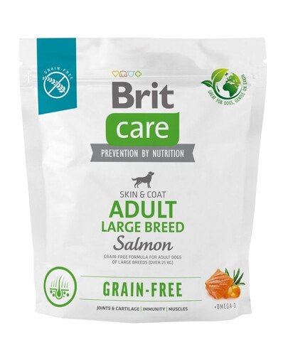 BRIT CARE Dog Grain-Free Adult large breed salmon con salmone per cani adulti di taglia grande 1kg