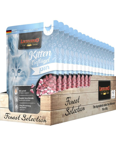 LEONARDO Finest Selection Kitten Pollame 16 x 85 g