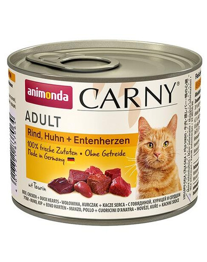 ANIMONDA Carny Adult 200 g - manzo, pollo e cuoricini d'anatra